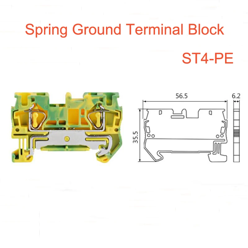 ST4-PE spring ground terminal block 4mm2