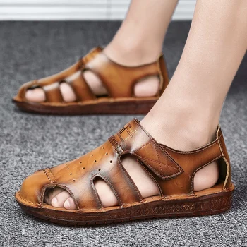 Summer casual men sandals fashion solid genuine leather slip-on outdoor sandals men beach slippers man sandals big size 48
Summer casual men sandals fashion solid genuine leather slip-on outdoor sandals men beach slippers man sandals big size 48