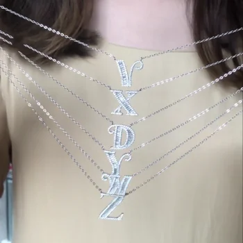 New shiny Simulated Diamond necklace charms silver 925 original 26 letters Alphabet pendant lady women females jewelry Girl gift
New shiny Simulated Diamond necklace charms silver 925 original 26 letters Alphabet pendant lady women females jewelry Girl gift