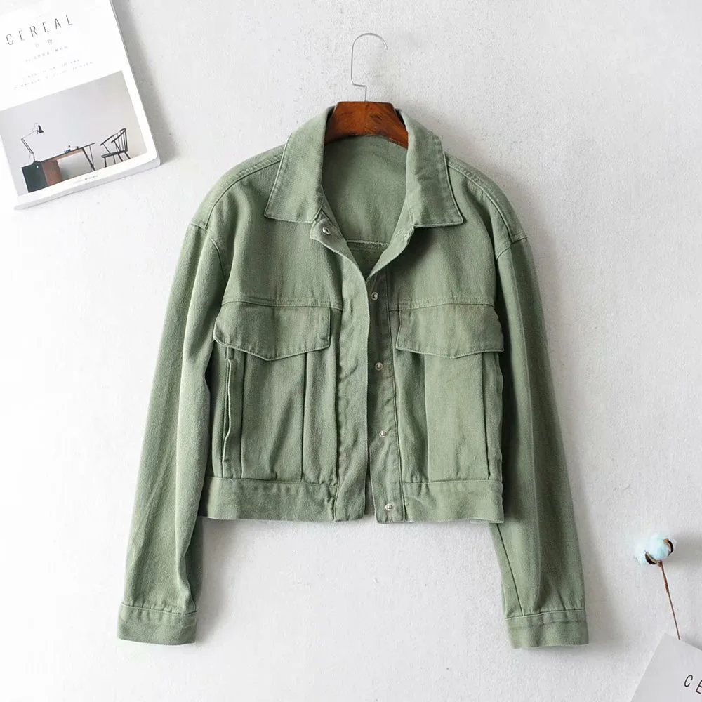 F5731-Western Style WOMEN'S Dress 2019 Spring And Autumn New Style Fold-down Collar Large Pocket Workwear Jacket Women's
F5731-Western Style WOMEN'S Dress 2019 Spring And Autumn New Style Fold-down Collar Large Pocket Workwear Jacket Women's