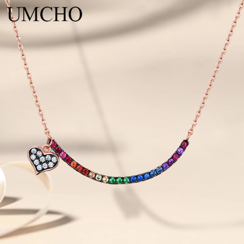 

UMCHO 2020 New Style Fashion Tiny Colorful Heart For Women Pendant Jewelry Accessories Gift-C0430