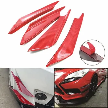 4Pcs/set Red Carbon Fiber Fit Front Bumper Lip Splitter Fin Air Knife Auto Body Kit Car Spoiler Canards Valence Chin
4Pcs/set Red Carbon Fiber Fit Front Bumper Lip Splitter Fin Air Knife Auto Body Kit Car Spoiler Canards Valence Chin