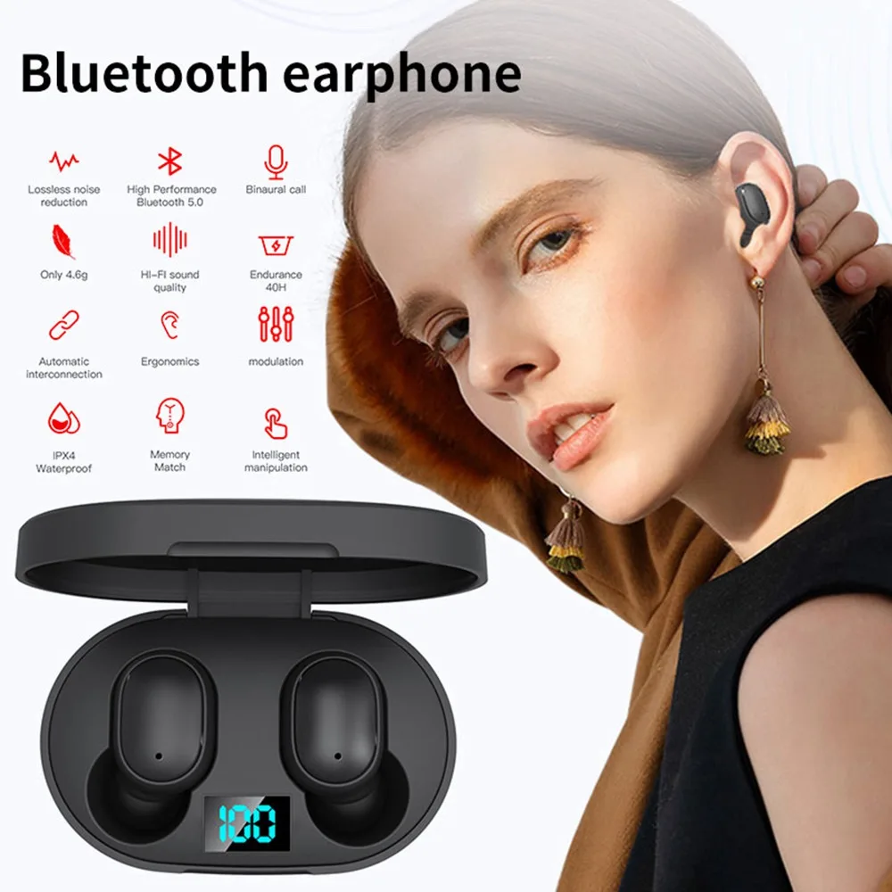 KISSCASE Earphones Wireless Headphones V5.0 Bluetooth Earphone LED Display TWS 2200mAh Earbuds HIFI Sound Headset With MIC
KISSCASE Earphones Wireless Headphones V5.0 Bluetooth Earphone LED Display TWS 2200mAh Earbuds HIFI Sound Headset With MIC