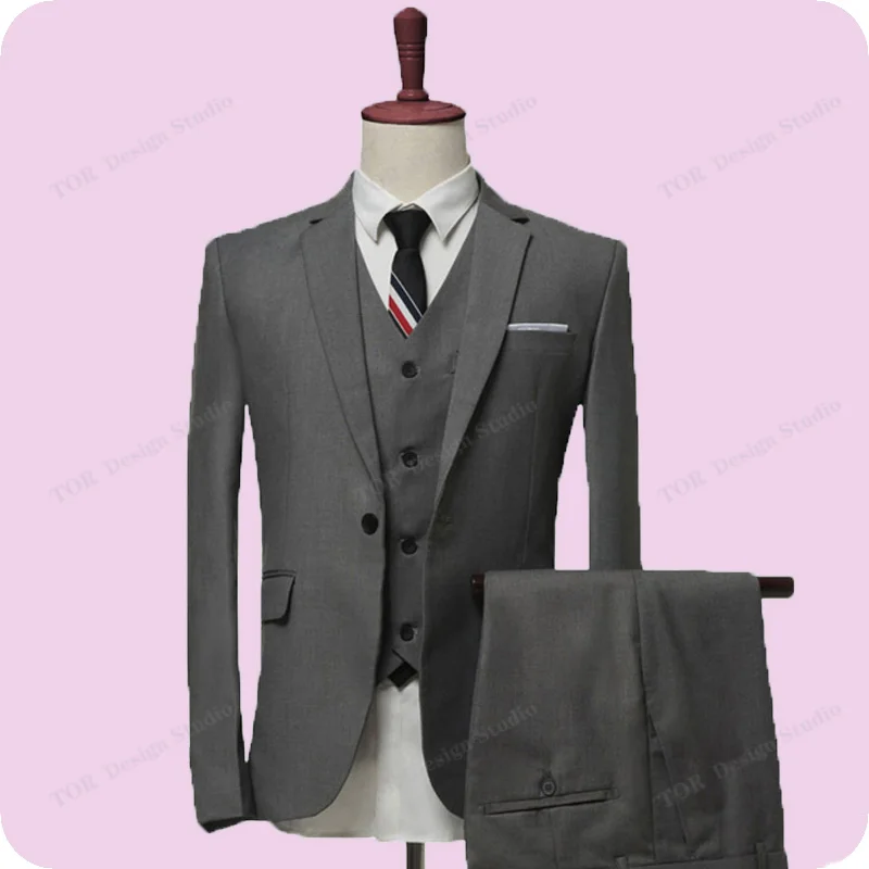Gray Men Suits Men Wedding Suits For Men Custom Made Business Tuxedos Formal Slim Fit Groom Best Man Costume Blazer Masculino
Gray Men Suits Men Wedding Suits For Men Custom Made Business Tuxedos Formal Slim Fit Groom Best Man Costume Blazer Masculino