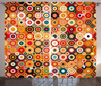Modern Art Window Curtains Disc Rounded Linked Forms with Deep Concentric Vortex Lines Nostalgic Sixties Art Living Room Decor
Modern Art Window Curtains Disc Rounded Linked Forms with Deep Concentric Vortex Lines Nostalgic Sixties Art Living Room Decor