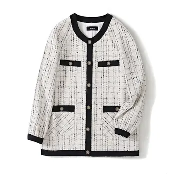 2019 autumn winter runway brand designer women beige plaid color block tweed coats loose plus size o-neck weave outerwear y468
2019 autumn winter runway brand designer women beige plaid color block tweed coats loose plus size o-neck weave outerwear y468