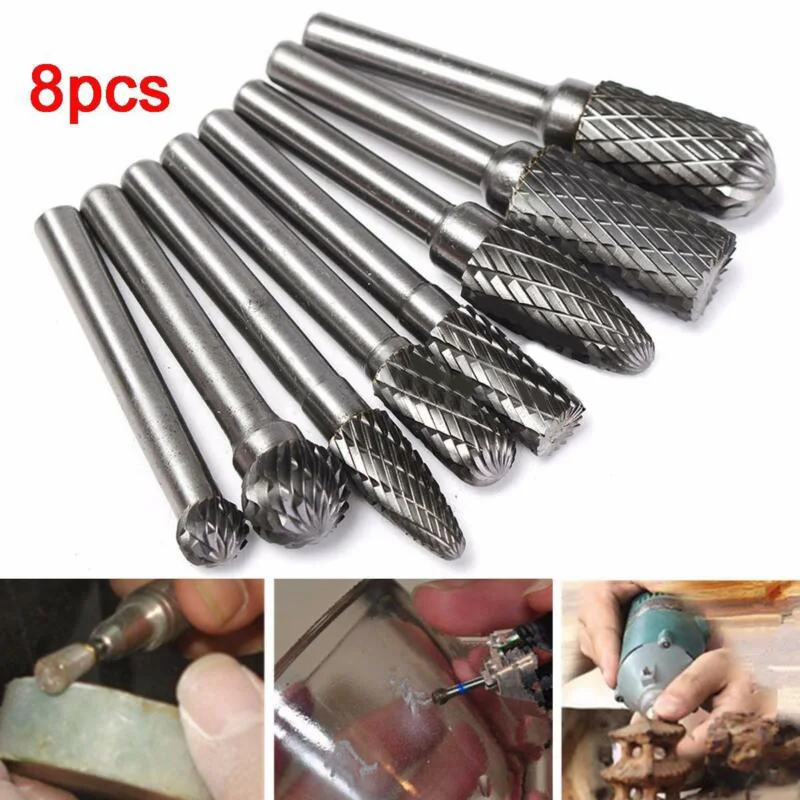 8pcs Large Carbide Rotary Burr 8 - 12MM SET Double Cut Deburring Burs 1/4" Shank Replacement
8pcs Large Carbide Rotary Burr 8 - 12MM SET Double Cut Deburring Burs 1/4" Shank Replacement