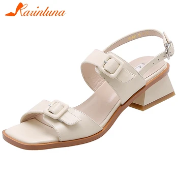 KARINLUNA Elegant Dress Sandals Comfort Med Chunky Heels Women Sandals New 2020 Brand Retro Genuine Leather Women Shoes
KARINLUNA Elegant Dress Sandals Comfort Med Chunky Heels Women Sandals New 2020 Brand Retro Genuine Leather Women Shoes