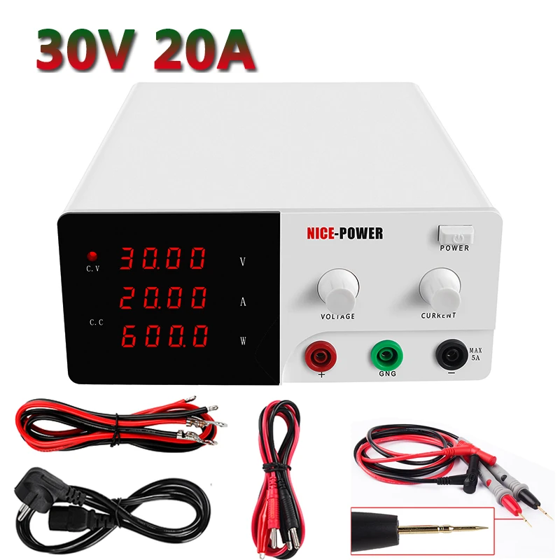 DC Laboratory 30V 20A Regulated Lab Power Supply Adjustable 60V 10A Voltage Regulator Stabilizer Switching Bench Source 220V
DC Laboratory 30V 20A Regulated Lab Power Supply Adjustable 60V 10A Voltage Regulator Stabilizer Switching Bench Source 220V