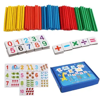 

Montessori Wooden Toys Counting Sticks Educational Mathematics Preschool Teaching Aid Educational Math Baby Gift with Box