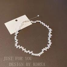 Simple Necklace Freshwater Pearl Irregular Baroque Shaped Pearl Necklace Vintage Court Style for Women Girls New 
Simple Necklace Freshwater Pearl Irregular Baroque Shaped Pearl Necklace Vintage Court Style for Women Girls New