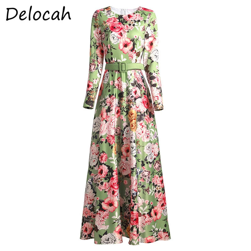 Delocah Spring Summer Women Dress Runway Fashion Designer Long Sleeve Simple Sashes Floral Printed Beach Holiday Maxi Dresses
Delocah Spring Summer Women Dress Runway Fashion Designer Long Sleeve Simple Sashes Floral Printed Beach Holiday Maxi Dresses