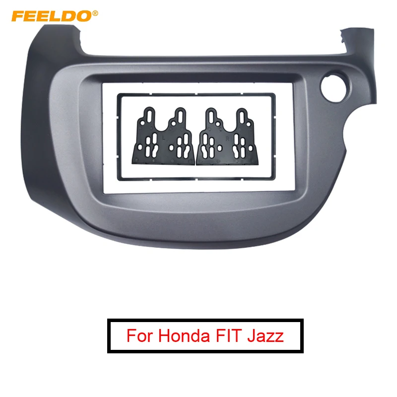 

FEELDO Car 2DIN Audio Radio Panel Fascia Frame for Honda FIT Jazz (RHD) 2008-2013 Stereo CD/DVD Face Plate Frame kit