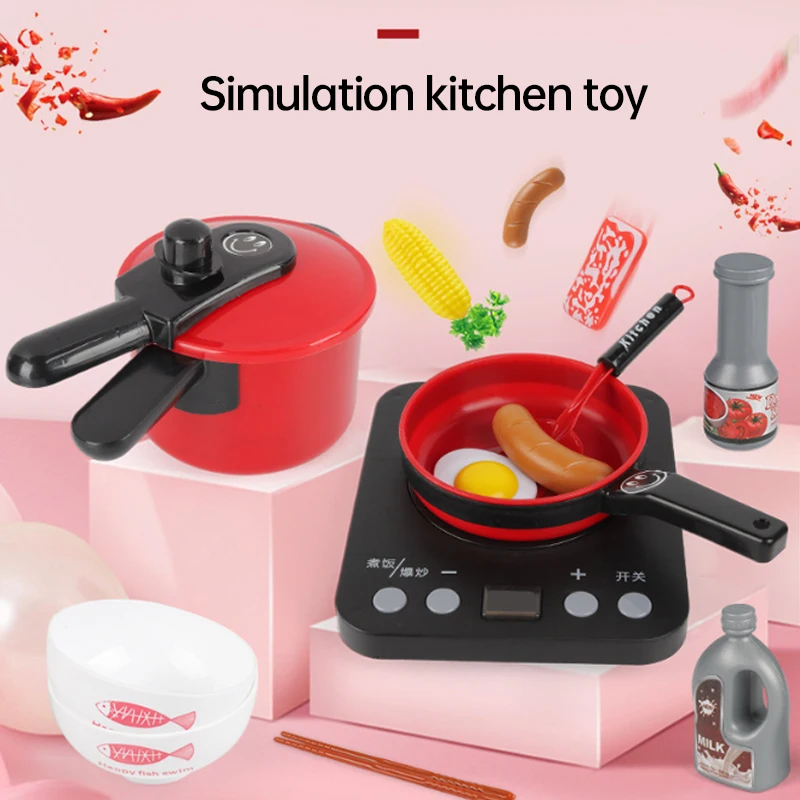 Hot New 24Pcs/Set Grey/Red Pretend Cook Play Toy Kitchen Set Cookware Pot Pan Kids Food Dishes Simulation Gift D217 | Игрушки и хобби