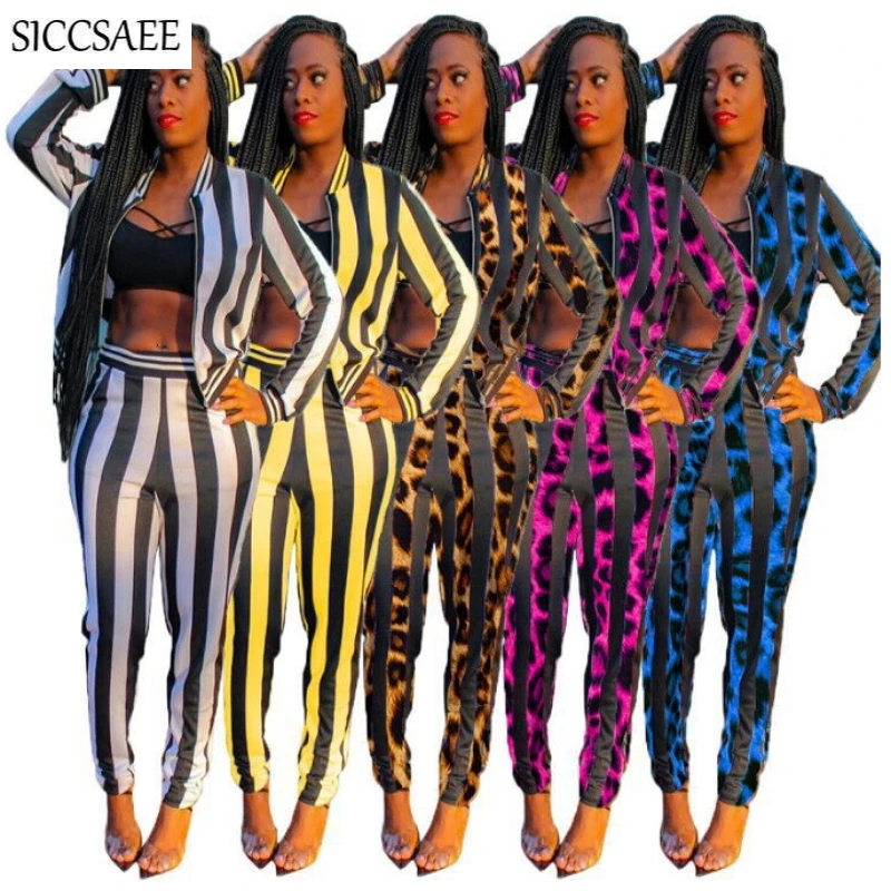 Leopard Striped Printed Two Piece Set Cardigan Long Pants Matching Sets Clothing Sexy Casual Outfits For Women Sweat Suit 2020
Leopard Striped Printed Two Piece Set Cardigan Long Pants Matching Sets Clothing Sexy Casual Outfits For Women Sweat Suit 2020