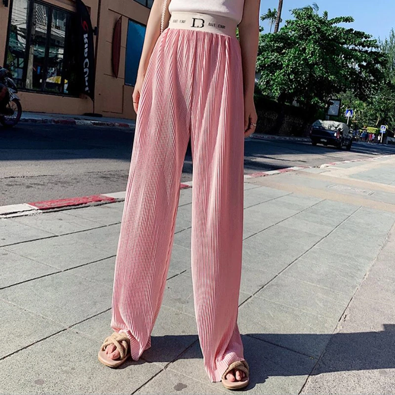Wide Leg Pants Women Summer 2020 High Waisted Pleated Streetwear Pants Baggy Plus Size Loose Fashion Ladies Clothes Korean Style
Wide Leg Pants Women Summer 2020 High Waisted Pleated Streetwear Pants Baggy Plus Size Loose Fashion Ladies Clothes Korean Style