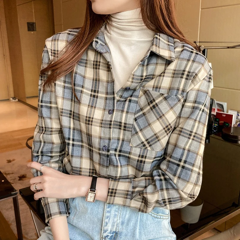 Womens Plaid Shirt Autumn Women Blouses 2020 Vintage Shirt Long Sleeve Top Plus Size Women Clothing
Womens Plaid Shirt Autumn Women Blouses 2020 Vintage Shirt Long Sleeve Top Plus Size Women Clothing