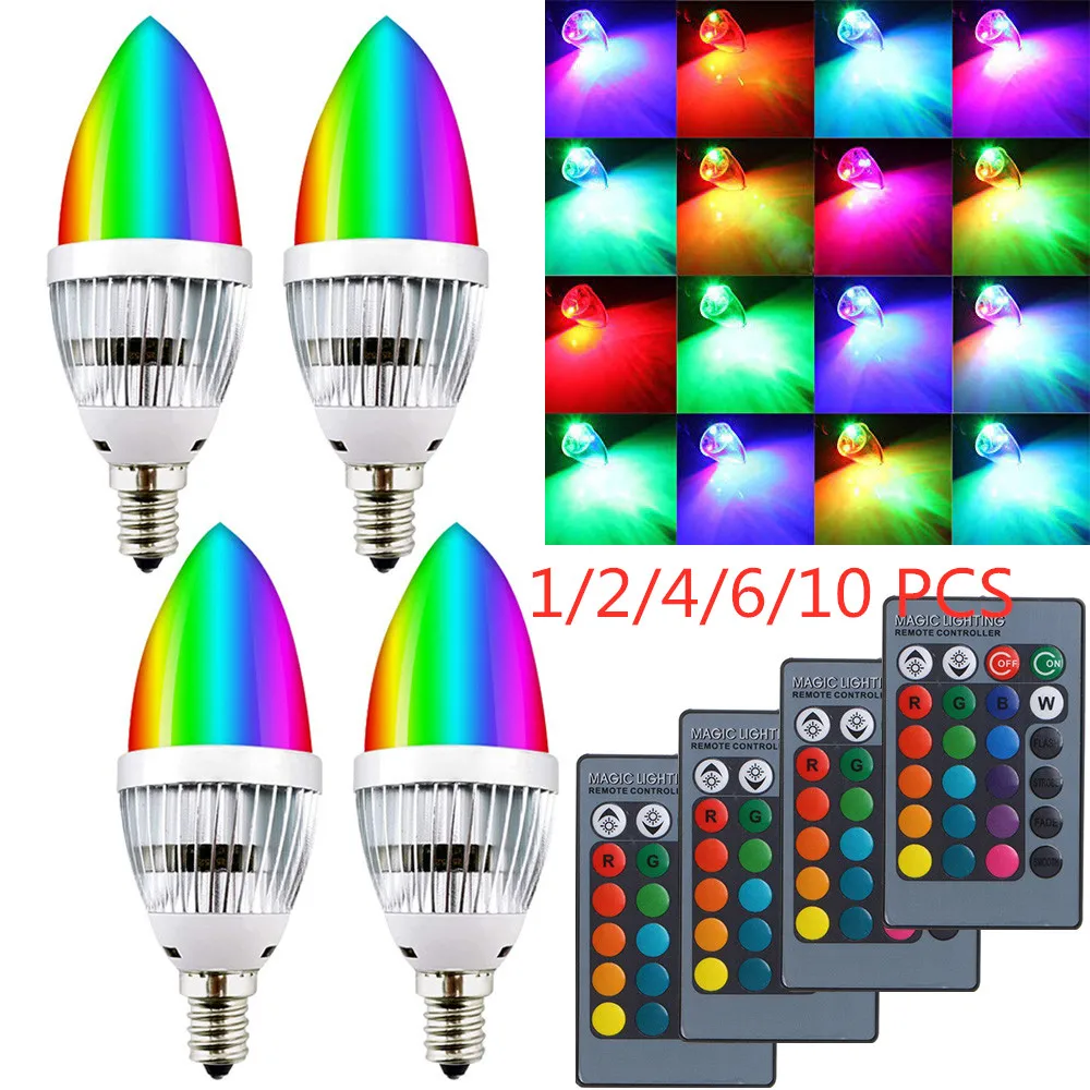 E12/E14 RGB Magic LED Bulb LED Changing 16 Colors AC85-265V RGB Lamp Spotlight+IR Remote LED Bulbs Decor For Home Party KTV D40
E12/E14 RGB Magic LED Bulb LED Changing 16 Colors AC85-265V RGB Lamp Spotlight+IR Remote LED Bulbs Decor For Home Party KTV D40
