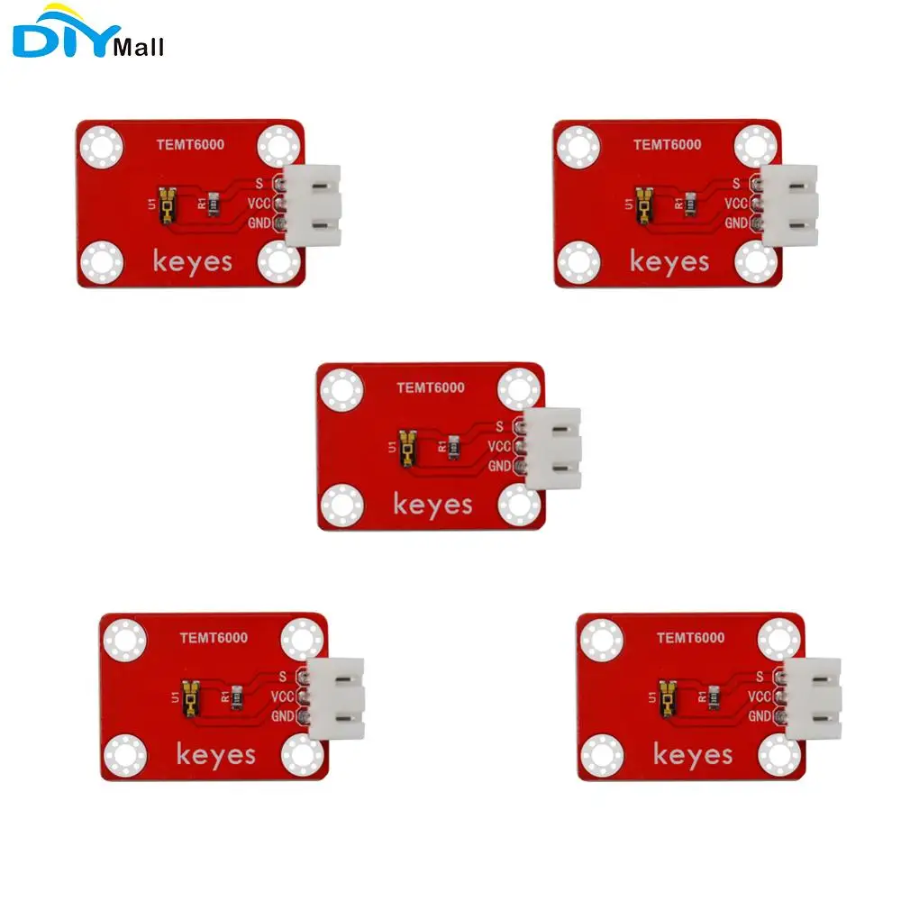 

5pcs keyes brick TEMT6000 light sensor(Pad hole) anti-reverse plug white terminal for Arduino