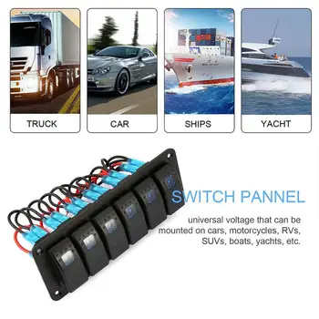 Cars Switch Panel Car Switch RV Truck Universal LED Circuit Breaker Control 6 Gang Toggle Switch Caravan Boat
Cars Switch Panel Car Switch RV Truck Universal LED Circuit Breaker Control 6 Gang Toggle Switch Caravan Boat