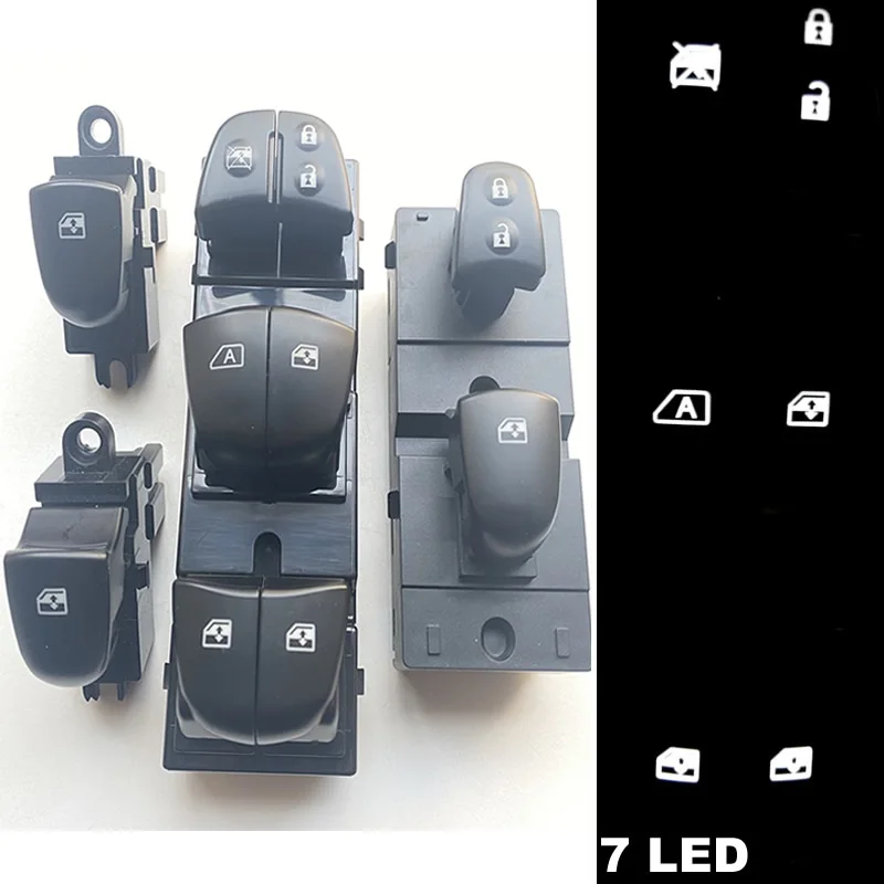 New Starter Electric Power Window Switch With White Light For Renault Kadjar 2015 2016 2017 2018 all 7 led lights will be on 
New Starter Electric Power Window Switch With White Light For Renault Kadjar 2015 2016 2017 2018 all 7 led lights will be on