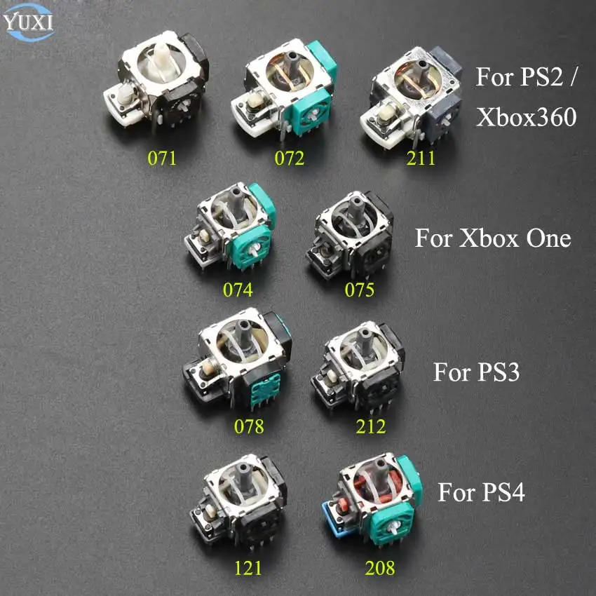 

YuXi 1pc 3D Analog Grips Sticks Joystick Stick Module Rocker For Xbox ONE Elite 2 Controller for PS2 PS3 PS4 PS5 Switch Pro