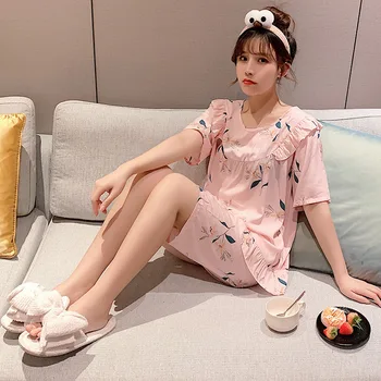 New Short-sleeved Shorts Sweet Two-piece Thin and Breathable Comfortable Pajamas Batas De Dormir Para Mujer Pizama Damska 2020
New Short-sleeved Shorts Sweet Two-piece Thin and Breathable Comfortable Pajamas Batas De Dormir Para Mujer Pizama Damska 2020