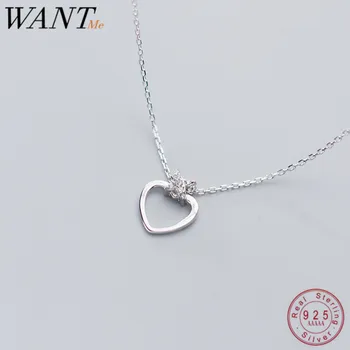 WANTME Genuine 100% 925 Sterling Silver Cute Pave Geometric Crystal Zircon Love Heart Pendant Clavicle Chain Necklace for Women
WANTME Genuine 100% 925 Sterling Silver Cute Pave Geometric Crystal Zircon Love Heart Pendant Clavicle Chain Necklace for Women