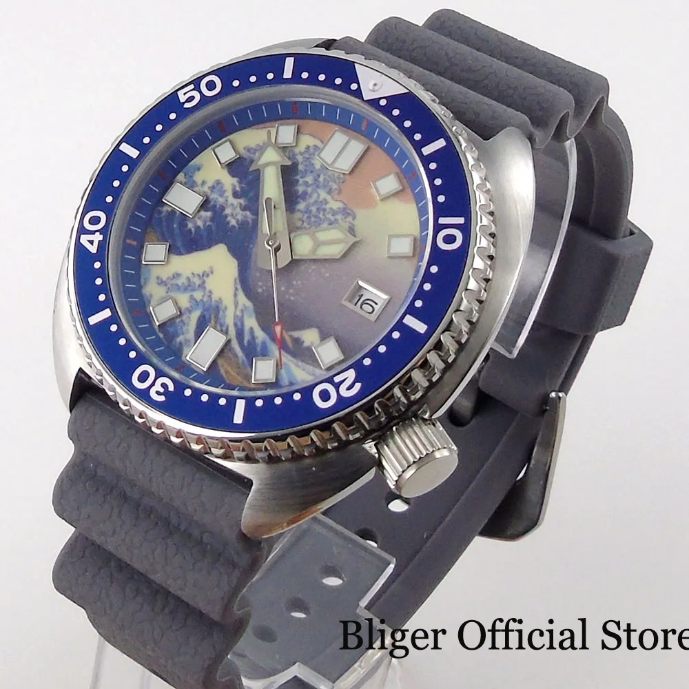 BLIGER Luminous Automatic Men Watch 24 Jewels NH35A Surfing Dial Rotating Bezel Rubber Band Flat Sapphire Glass Screw Crown
BLIGER Luminous Automatic Men Watch 24 Jewels NH35A Surfing Dial Rotating Bezel Rubber Band Flat Sapphire Glass Screw Crown