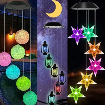 Solar Powered Wind Chime Hanging Lamp Decorative Windbell Craft Decor Colored LED Light Windchime for Yard Garden Party Outdoor
Solar Powered Wind Chime Hanging Lamp Decorative Windbell Craft Decor Colored LED Light Windchime for Yard Garden Party Outdoor