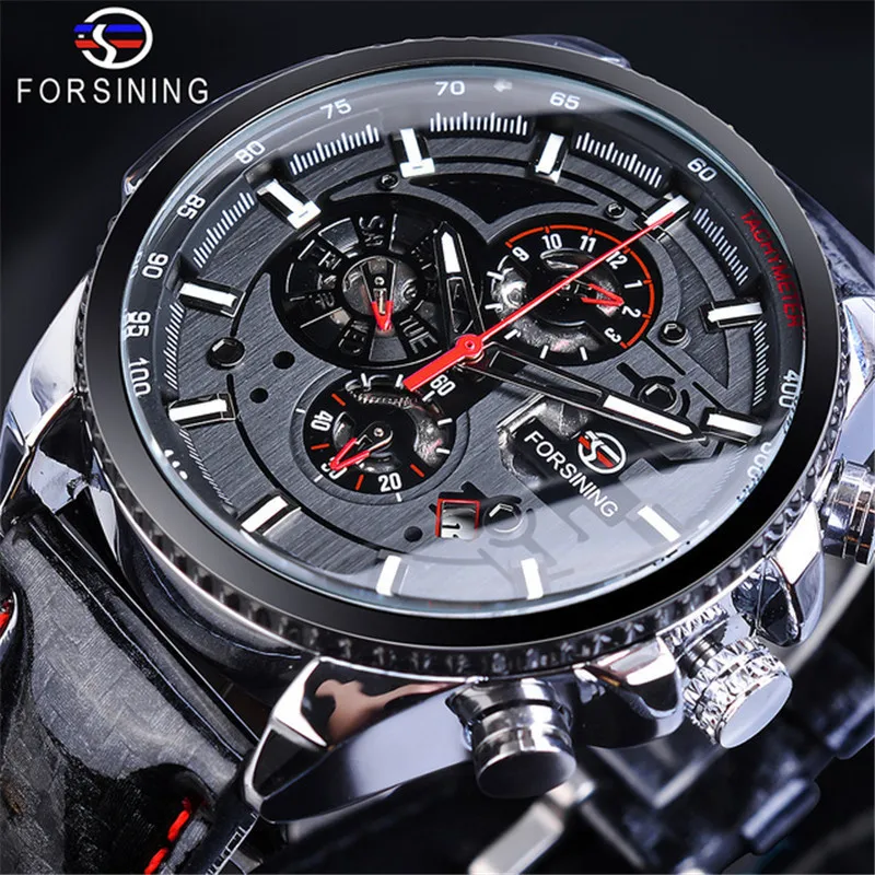 Forsining Waterproof Multi-functional Mechanical Wrist Watch Men's Stylish Fully Automatic Analog Watch
Forsining Waterproof Multi-functional Mechanical Wrist Watch Men's Stylish Fully Automatic Analog Watch