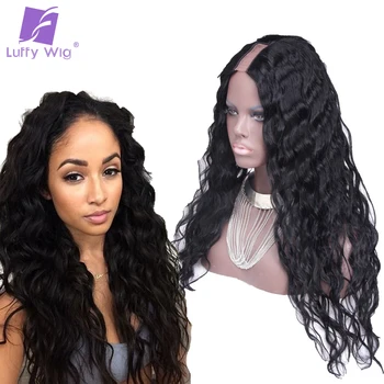 180 Density U Part Human Hair Wigs Wavy #1 Jet Black Machine Made U Part Wig Peruvian Remy Hair 1x4 Middle U Shape Wig luffywig
180 Density U Part Human Hair Wigs Wavy #1 Jet Black Machine Made U Part Wig Peruvian Remy Hair 1x4 Middle U Shape Wig luffywig