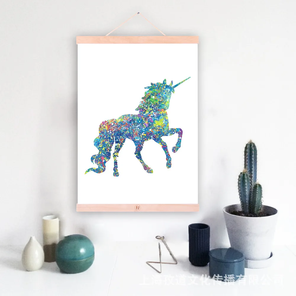 Mild Art Simple Solid Wood gua zhou hua Watercolor Unicorn Northern European-Style CHILDREN'S Room Decoration Reel Wall Painting
Mild Art Simple Solid Wood gua zhou hua Watercolor Unicorn Northern European-Style CHILDREN'S Room Decoration Reel Wall Painting