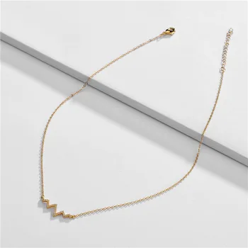 Gold Plating ZigZag Lightning Shape Copper Zircon Dainty Pendant Necklace for Women
Gold Plating ZigZag Lightning Shape Copper Zircon Dainty Pendant Necklace for Women
