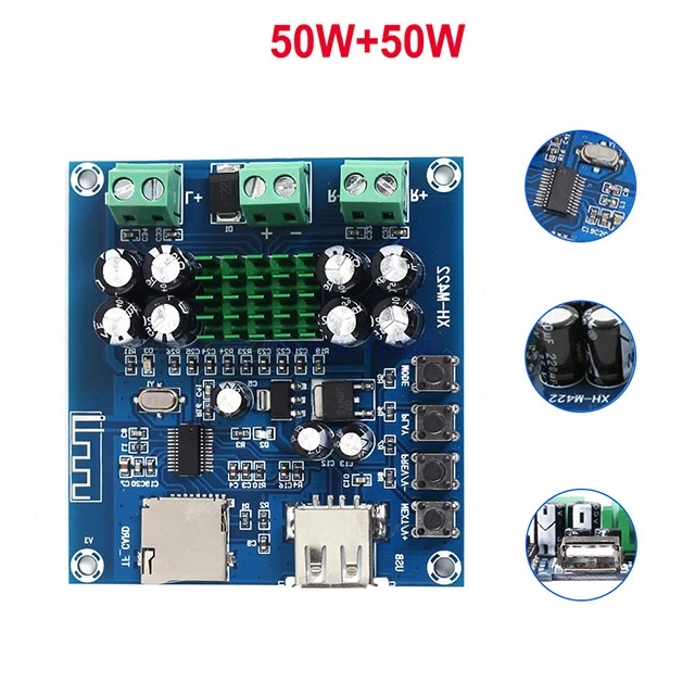 A7-- XH-M422 50W + 50W DC 12-24V TPA3116D2 For Aluetooth 4.0 Amplifier Board Module With For Aluetooth U Disk TF Card Player
A7-- XH-M422 50W + 50W DC 12-24V TPA3116D2 For Aluetooth 4.0 Amplifier Board Module With For Aluetooth U Disk TF Card Player