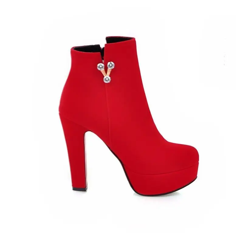Super High Heels Wedding Shoes Women Fashion Side Zip Round Toe Winter Ankle Boots Stiletto Platform Bottine Femme Plus Size
Super High Heels Wedding Shoes Women Fashion Side Zip Round Toe Winter Ankle Boots Stiletto Platform Bottine Femme Plus Size