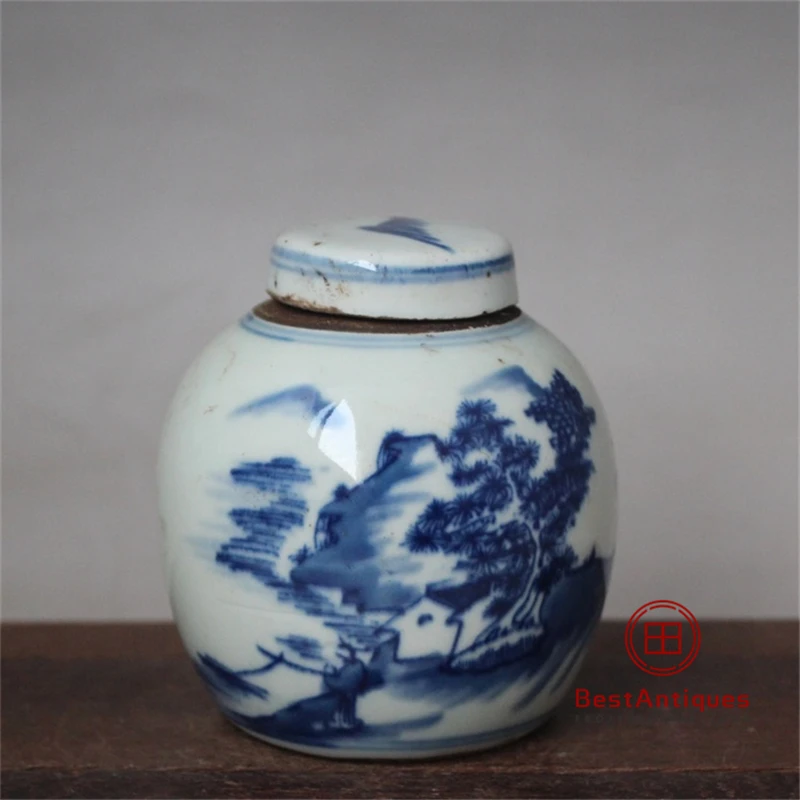 Qing Blue and White Porcelain Landscape Cover Cans Flower Vase Antique Vase Decoration Vintage Porcelain Collection Home Decor
Qing Blue and White Porcelain Landscape Cover Cans Flower Vase Antique Vase Decoration Vintage Porcelain Collection Home Decor