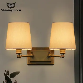 Chinese Classical Fabric LED Wall Lamp Modern Brass Copper Bedside Wall Light Living Room Dining Room Wall Sconce Light Fixtures 
Chinese Classical Fabric LED Wall Lamp Modern Brass Copper Bedside Wall Light Living Room Dining Room Wall Sconce Light Fixtures