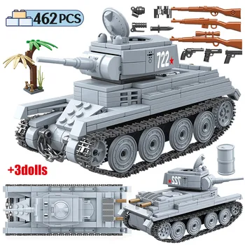 462PCS Soviet Union Military BT-7L Light Tank Building Blocks WW2 Police Army Soldiers For Figures Bricks Toys For Boys
462PCS Soviet Union Military BT-7L Light Tank Building Blocks WW2 Police Army Soldiers For Figures Bricks Toys For Boys