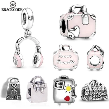 2PC New Fashion Pink Travel Bag Charms Beads For Girls Fit Brand Bracelets Necklaces DIY Jewelry Making Accessories 
2PC New Fashion Pink Travel Bag Charms Beads For Girls Fit Brand Bracelets Necklaces DIY Jewelry Making Accessories