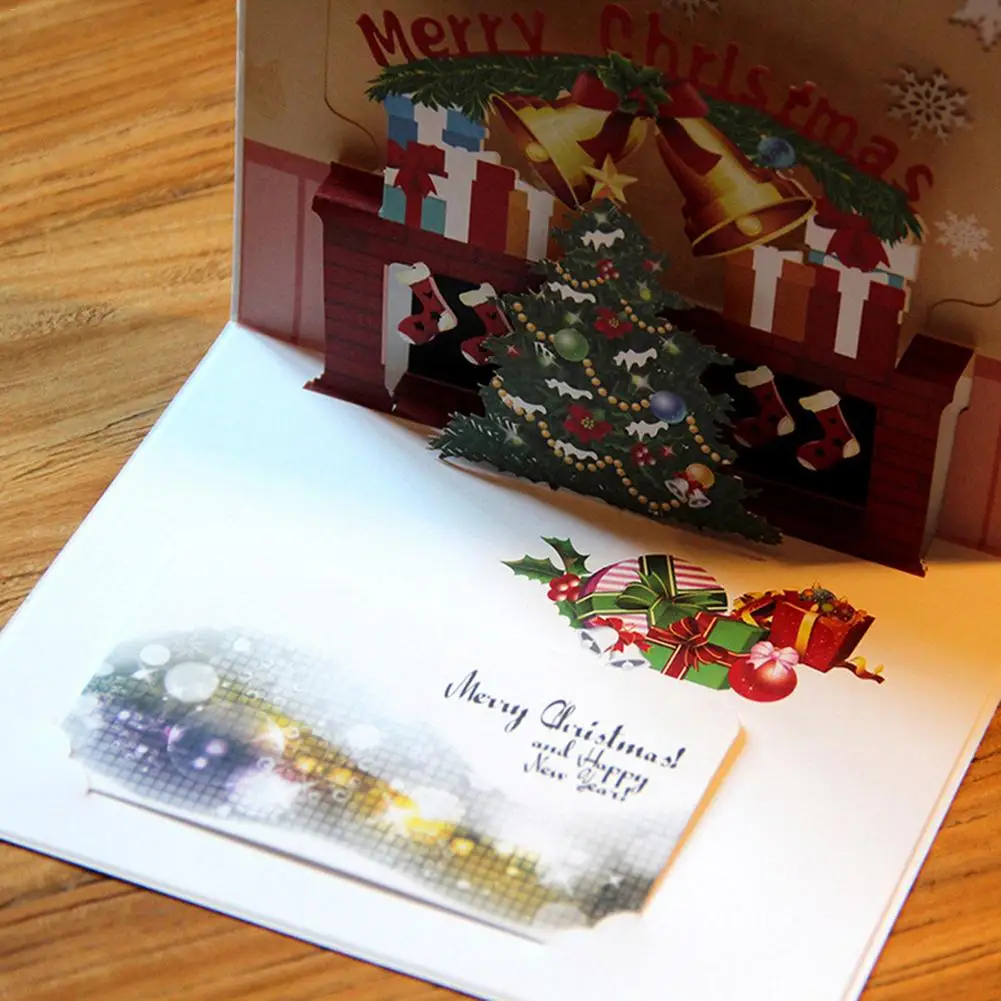 christmas blessing card 3d hollow handmade postcard friends