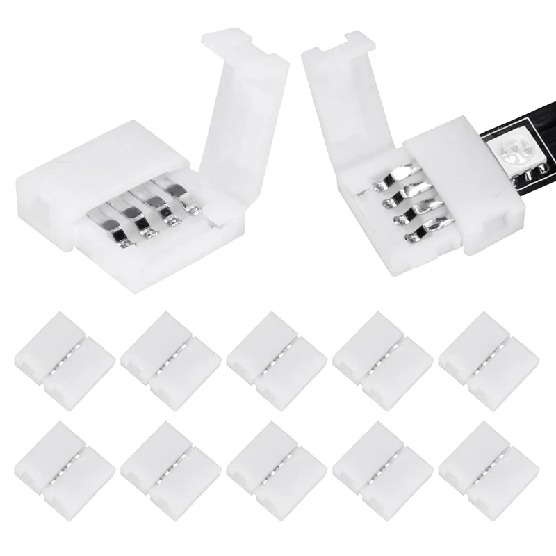 50Packs 4-Pin RGB LED Light Strip Connectors 10mm LED Strip Gapless Solderless Adapter Terminal Extension
50Packs 4-Pin RGB LED Light Strip Connectors 10mm LED Strip Gapless Solderless Adapter Terminal Extension