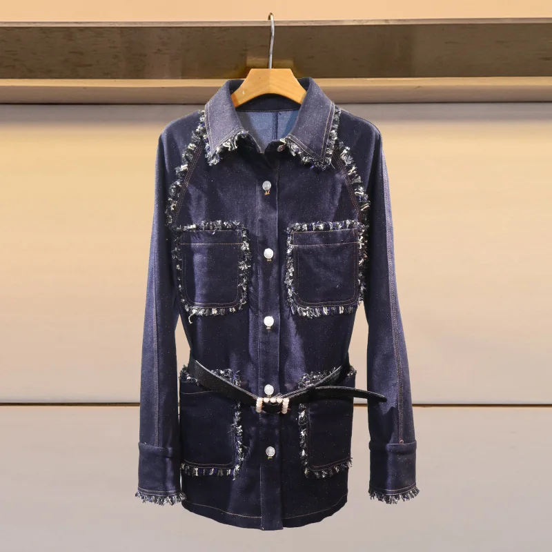 2019 Autumn New Style WOMEN'S Dress Korean-style Fashion Tweed Mid-length Belt Slimming Jeans Coat L0560078
2019 Autumn New Style WOMEN'S Dress Korean-style Fashion Tweed Mid-length Belt Slimming Jeans Coat L0560078