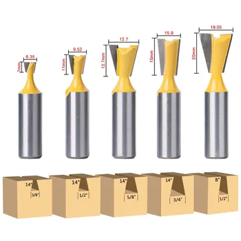 5pcs/Set 1/2 Inch Shank Dovetail Joint Router Bit Milling Cutter Tool Woodworking Tackle For Cabinets Door Frames
5pcs/Set 1/2 Inch Shank Dovetail Joint Router Bit Milling Cutter Tool Woodworking Tackle For Cabinets Door Frames