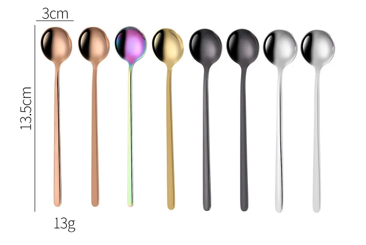 Description Picture 4 of item304 Stainless steel dinnerware set spoon tea spoon Dessert coffee ice cream spoons Kitchen accessories Bar tools new long handle