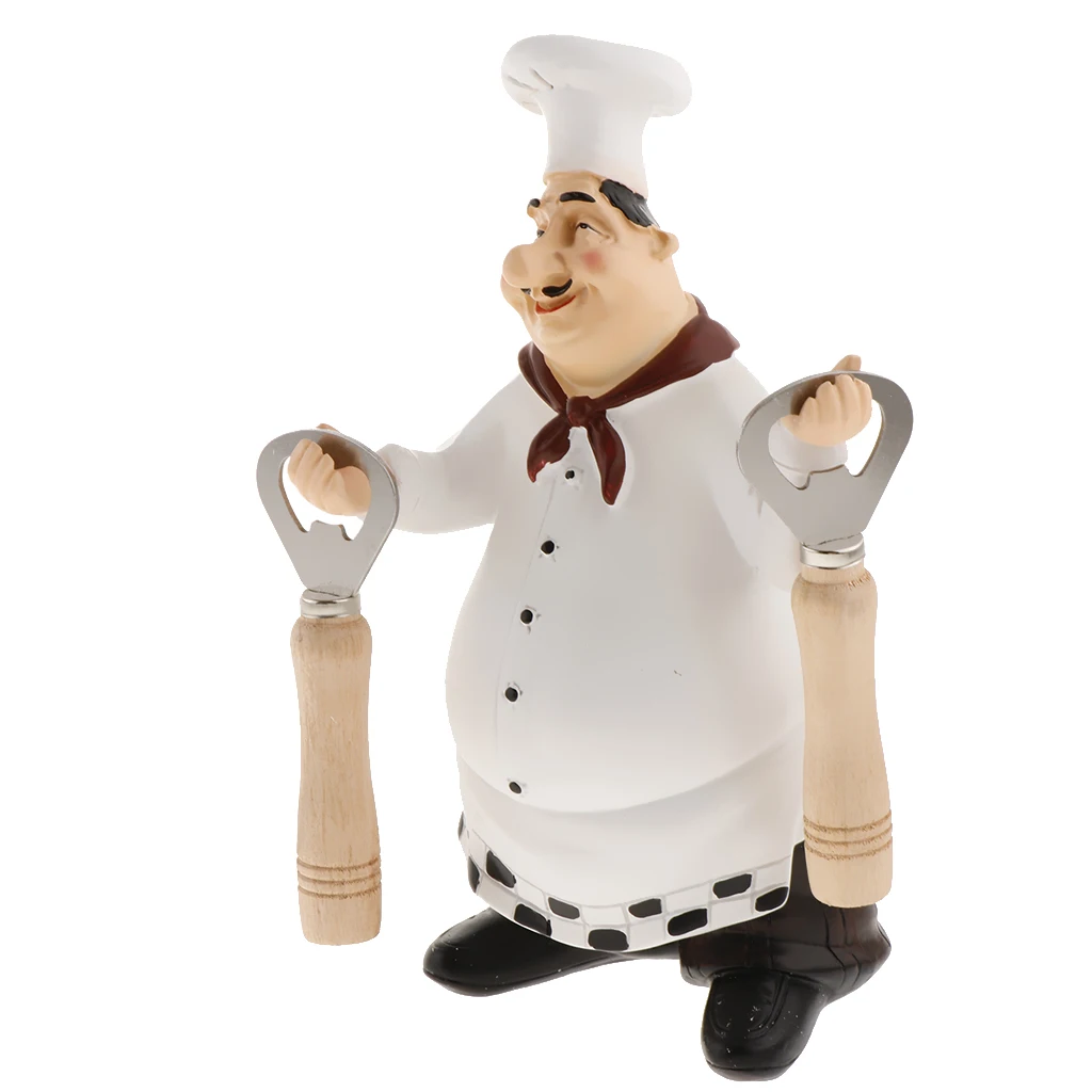 Italian Chef Figurine Restaurant Decor with Beer/Wine Opener /Toothpick/ Tray /Salt &Pepper Shaker Shape Resin Cook Statue Italian Chef Figurine Restaurant Decor with Beer/Wine Opener /Toothpick/ Tray /Salt &Pepper Shaker Shape Resin Cook Statue