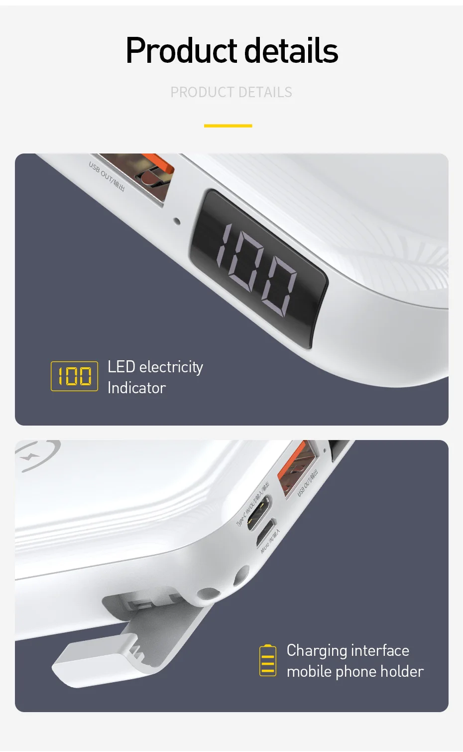 Wireless Power Bank Charger for Iphone/ Samsung 17 H9a370211a88e4b60a1192997eb3cdc9ev