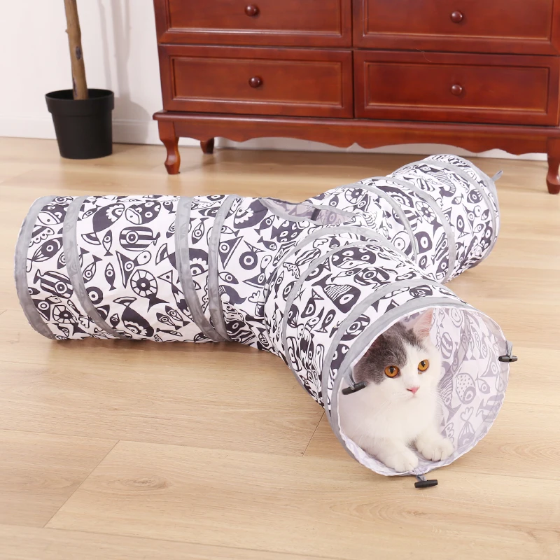 3 Holes Pet Cat Tunnel Toy for Cat Kitten Fish Pattern Collapsible Interactive Cat Tunnel Toy with Playing Ball Train for Rabbit
3 Holes Pet Cat Tunnel Toy for Cat Kitten Fish Pattern Collapsible Interactive Cat Tunnel Toy with Playing Ball Train for Rabbit