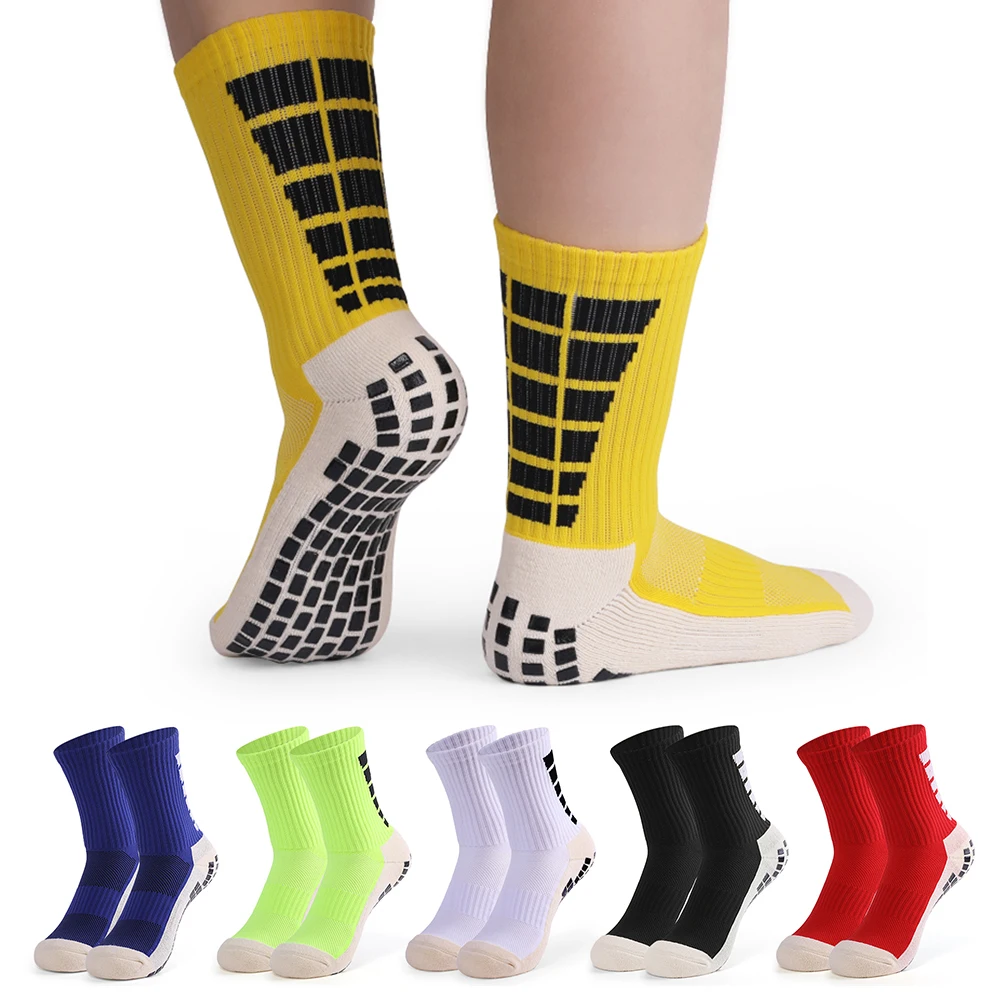 Мужские Нескользящие футбольные носки Компрессионные спортивные для баскетбола