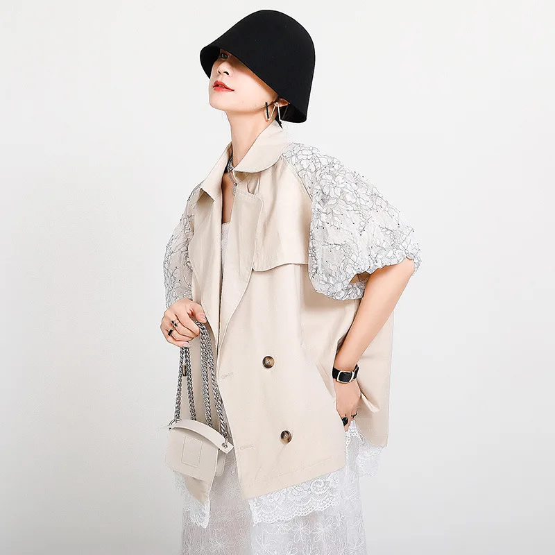 [Create More and More "2020 New Style Non-mainstream Design Simple Windbreaker Coat Female Polka Dot Gauze Puff Sleeve Coat
[Create More and More "2020 New Style Non-mainstream Design Simple Windbreaker Coat Female Polka Dot Gauze Puff Sleeve Coat